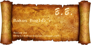 Bakos Boglár névjegykártya